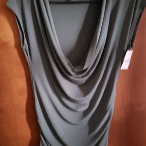 Olive  Green Scoop Neck sleeveless shirt